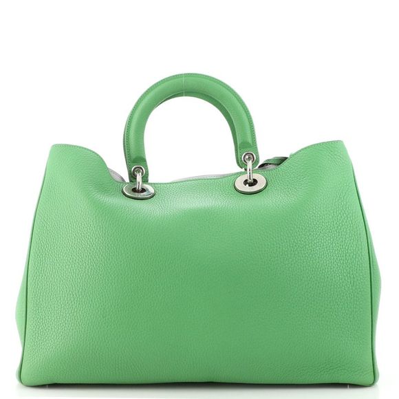 Christian Dior Diorissimo Tote Pebbled Leather Large Green - Picture 4 of 10